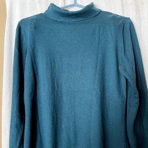 Coldwater Creek Teal Cotton/ Angora Sweater Sz large